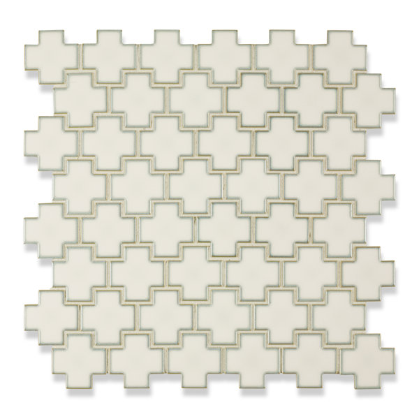 Ann Sacks Savoy 12" x 12" Swiss Cross Mosaic Tile Perigold